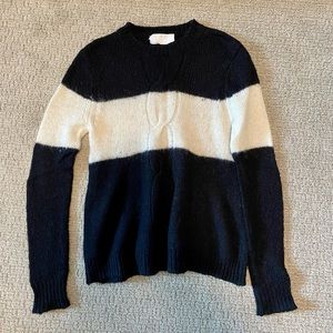 Black and White Cashmere Crewneck Sweater, CARDIGAN Brand, Size XS/S